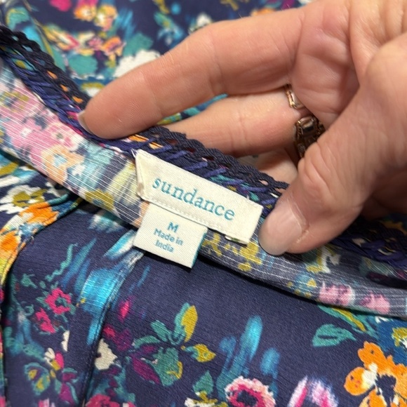 Sundance Blue Floral Slip and Pullover Robe Dress Loungewear Set Size M - Picture 12 of 14
